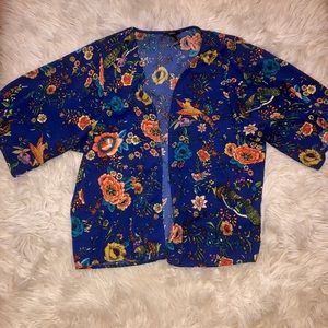 Blue floral cardigan